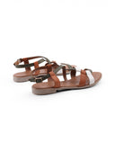 Sandalo basso in pelle da donna