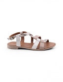 Sandalo basso in pelle da donna
