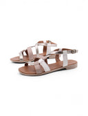 Sandalo basso in pelle da donna