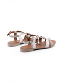 Sandalo basso in pelle da donna