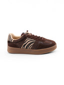 Sneaker animalier marrone da donna