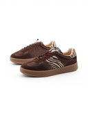 Sneaker animalier marrone da donna