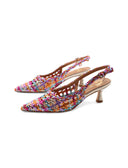 Décolleté slingback multicolor da donna