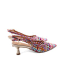 Décolleté slingback multicolor da donna