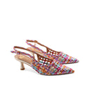Décolleté slingback multicolor da donna