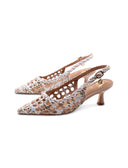 Décolleté slingback multicolor da donna