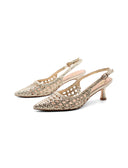 Décolleté slingback multicolor da donna