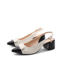 Décolleté slingback bicolore da donna
