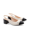 Décolleté slingback bicolore da donna