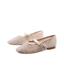 Ballerina mary jane con strass da donna
