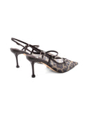 Slingback animalier con fibbie gioiello