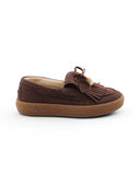 Scarpa da barca con frange e perline