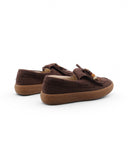 Scarpa da barca con frange e perline