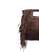 Ginevra borsa scamosciata con frange