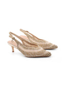 Décolleté sligback intrecciata glitter