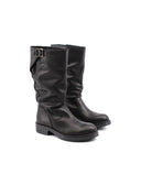 Stivale biker nero da donna