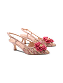 Décolleté slingback con fiore da donna