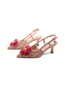 Décolleté slingback con fiore da donna