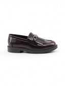 Mocassino elegante bordeaux con frange