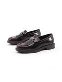 Mocassino elegante bordeaux con frange
