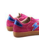 Sneaker scamosciata con inserto glitter