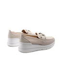 Mocassino con zeppa e morsetto da donna