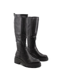 Stivale alto nero con zip da donna