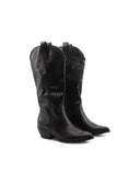 Stivale texano nero con zip da donna