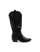 Stivale texano nero con zip da donna