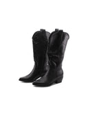 Stivale texano nero con zip da donna