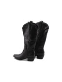 Stivale texano nero con zip da donna