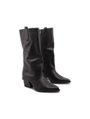 Stivale texano nero con risvolto donna