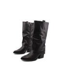 Stivale texano nero con risvolto donna