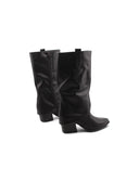 Stivale texano nero con risvolto donna