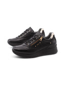 Sneaker nera con zeppa da donna