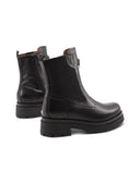 Stivaletto nero in pelle con zip