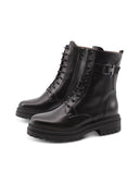 Anfibio nero in pelle con zip da donna