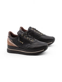 Sneaker zeppa in pelle da donna