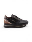 Sneaker zeppa in pelle da donna