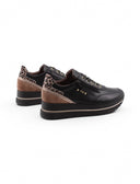 Sneaker zeppa in pelle da donna