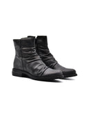 Stivaletto donna in pelle arricciata