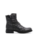 Stivaletto donna in pelle arricciata
