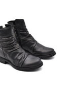 Stivaletto donna in pelle arricciata