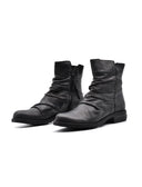 Stivaletto donna in pelle arricciata