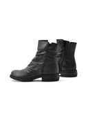 Stivaletto donna in pelle arricciata