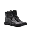 Stivaletto donna in pelle arricciata
