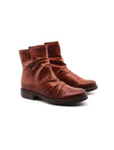 Stivaletto donna in pelle arricciata