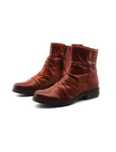 Stivaletto donna in pelle arricciata