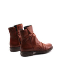 Stivaletto donna in pelle arricciata
