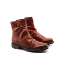 Stivaletto donna in pelle arricciata